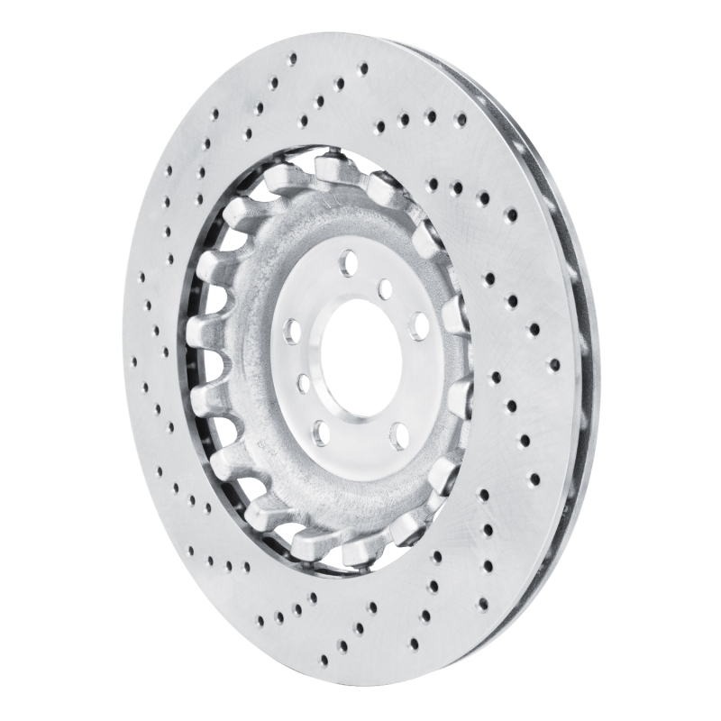 BMW M6 Brake Rotor (1) - Right Rear - R1 Concepts - Drilled, Carbon Alloy, GeoMET - `12-`19